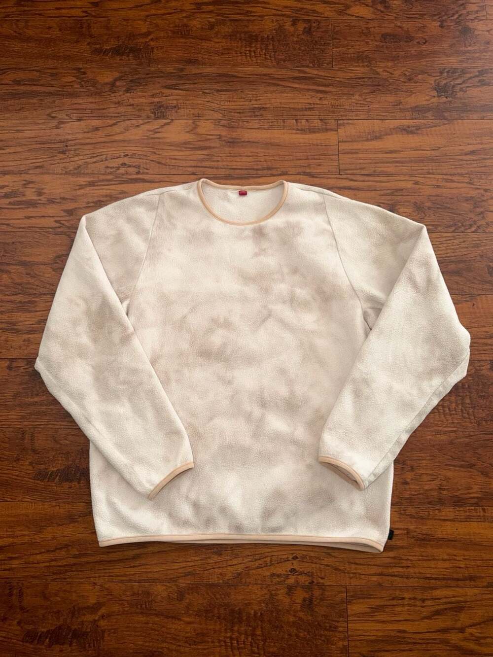 Lululemon Lab Fleece Crew Pullover XL Cream Tie Dye Sweater